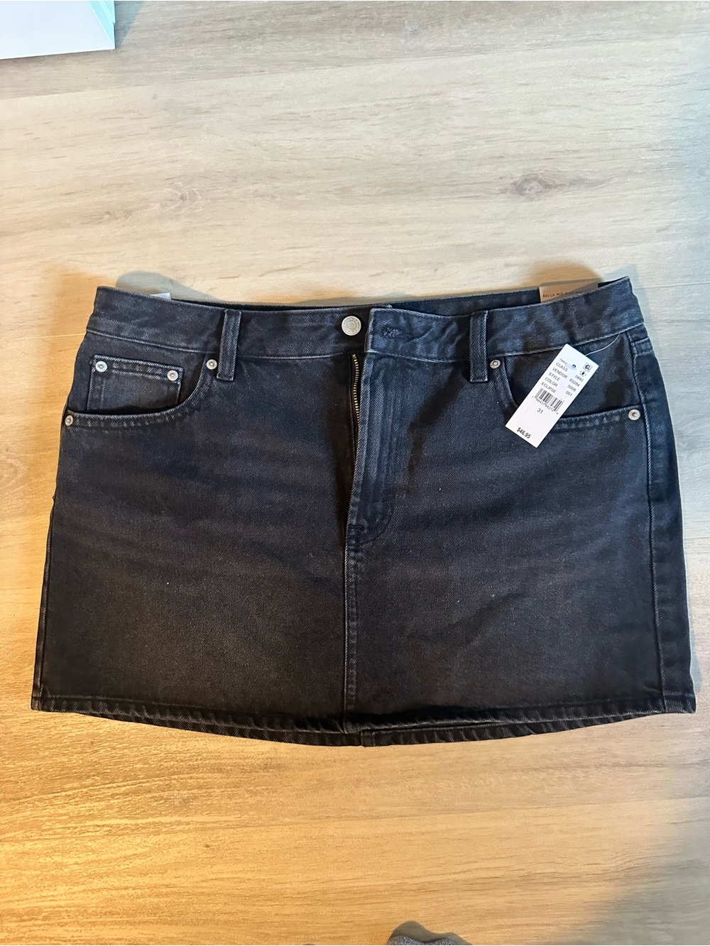 Eclipse Washed Black Denim Mini Skirt
